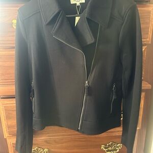 Black Women's Asymmetrical Zip Jacket - Classic Style